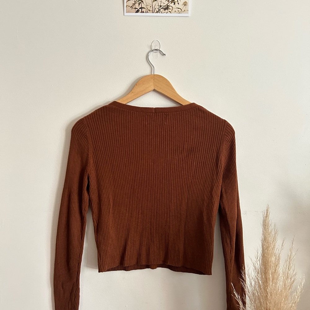 Old Navy Brown/Rust Ribbed Cardigan - Picture 2 of 6